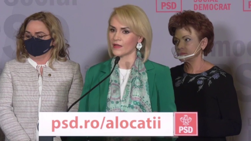 Gabriela Firea anunţă că PSD a depus un amendament la legea bugetului de stat pentru creşterea alocaţiilor