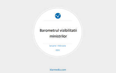 Barometrul vizibilităţii miniştrilor - În ianuarie şi februarie, primele cinci locuri în topul vizibilităţii sunt ocupate de prim-ministrul Florin Cîţu şi de Vlad Voiculescu, Sorin Cîmpeanu, Raluca Turcan şi Dan Barna