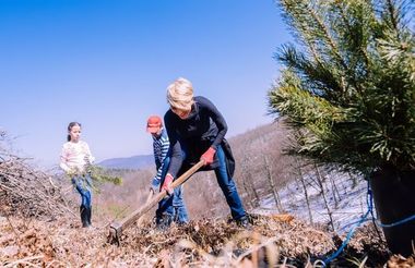 Raluca Turcan, la o acţiune de împădurire în judeţul Sibiu

