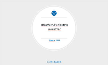 Barometrul vizibilităţii miniştrilor - În martie, Florin Cîţu, Vlad Voiculescu, Sorin Cîmpeanu, Raluca Turcan se menţin pe primele patru locuri în topul vizibilităţii, pe poziţia a cincea urcând Lucian Bode, care îl înlocuieşte pe Dan Barna