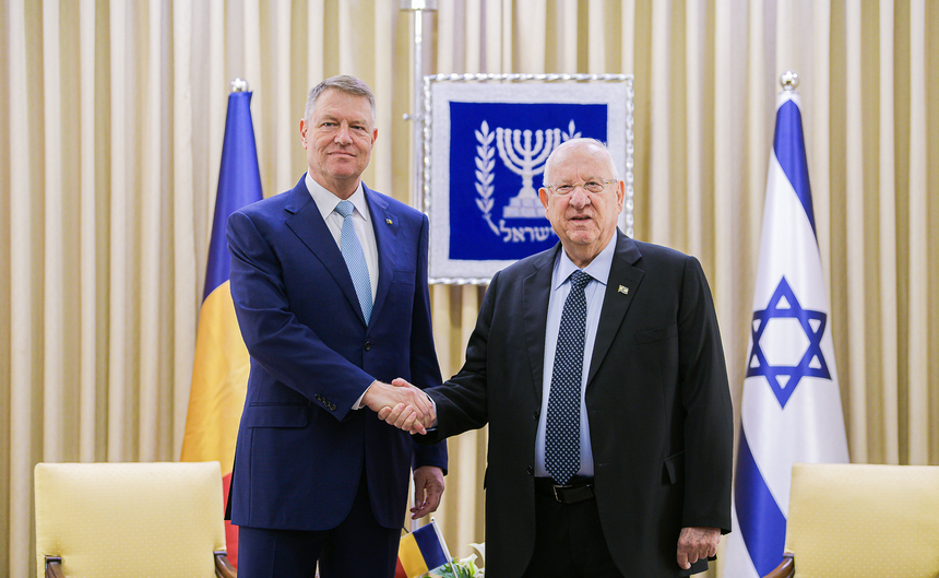 Klaus Iohannis îl primeşte pe Reuven Rivlin, preşedintele Israelului / Oficialul israelian va susţine miercuri un discurs în plenul reunit al Parlamentului