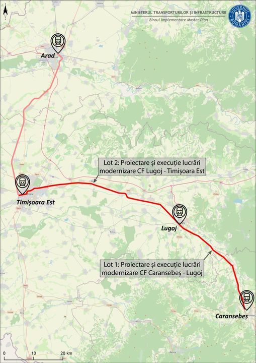 CFR a lansat licitaţia pentru proiectarea şi execuţia lucrărilor de modernizare pe secţiunile Caransebeş – Lugoj -  Timişoara Est pentru creşterea vitezei de rulare / Drulă: Proiect de 3 miliarde de lei propus pentru finanţare prin PNRR

