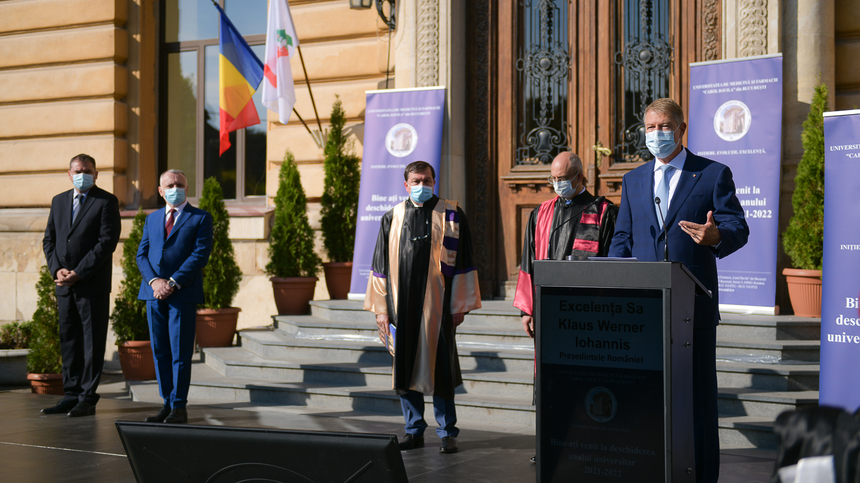 Klaus Iohannis, la deschiderea anului universitar: ”Nu trebuie să ne mai aflăm în situaţia gravă de a mai stinge incendii! Trebuie să ducem la îndeplinire cât mai repede angajamentul reformei profunde în sistemul de sănătate”