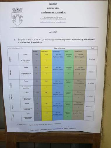 USR Cisnădie contestă la Prefectură taxa de salubritate/ Aceasta a fost majorată la 28 de lei de persoană, lunar
