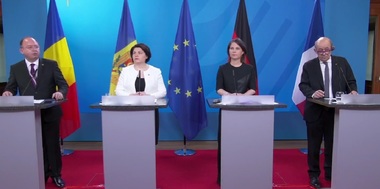 Ministrul Afacerilor Externe Bogdan Aurescu a deschis, alături de omologii din Germania şi Franţa, Conferinţa internaţională privind crearea Platformei de Sprijin pentru Republica Moldova