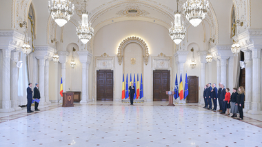 Marcel Boloş, noul ministru al Investiţiilor şi Proiectelor Europene şi Sebastian Burduja, noul ministru al Cercetării şi Digitalizării, au depus jurământul la Palatul Cotroceni - VIDEO