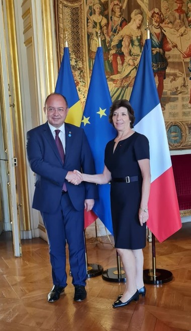 Bogdan Aurescu, întrevedere cu ministrul pentru Europa şi al afacerilor externe al Republicii Franceze, Catherine Colonna: Discuţii despre efectele multiple ale războiului ilegal declanşat de Rusia contra Ucrainei
