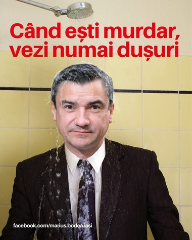 Bodea (USR) îl ironizează pe Chirica după anunţul că va instala opt duşuri în oraş pentru că ieşenii nu vor folosi energia termică acasă: Singurul care are nevoie de duş este chiar primarul-penal, dar cu apă rece, căci mintea i s-a înfierbântat prea tare