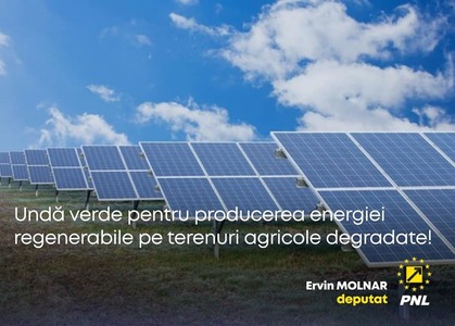 Parlamentul a dat  undă verde pentru producerea energiei regenerabile pe terenuri agricole degradate