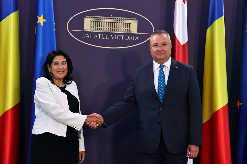 Premierul Nicolae Ciucă a primit-o la Palatul Victoria pe Salome Zurabichvili, preşedintele Georgiei / Cei doi oficiali au discutat despre marile proiecte de infrastructură menite să lege porturile georgiene de Constanţa şi Asia Centrală