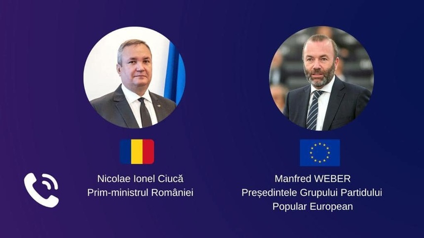 Premierul Nicolae Ciucă a discutat, telefonic, cu preşedintele Partidului Popular European despre încurajarea demersurilor de susţinere a aderării României în Spaţiul Schengen