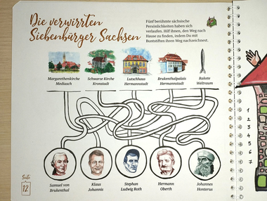 Preşedintele Klaus Iohannis, alături de baronul Brukenthal şi savantul Hermann Oberth, într-o carte pentru copii editată la Sibiu 
