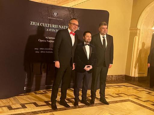 Premierul Nicolae Ciucă şi liderul PSD Marcel Ciolacu, la spectacolul dedicat Zilei Culturii Naţionale, de la Opera Naţională Bucureşti