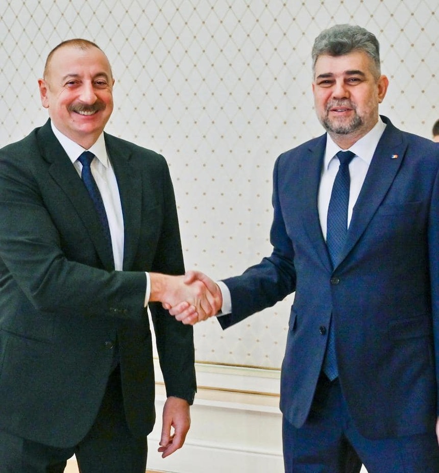 Marcel Ciolacu, întâlnire cu preşedintele Azerbaidjanului, Ilham Aliyev: România are o şansă extraordinară de a deveni poarta către Uniunea Europeană pentru gazele şi energia din Azerbaidjan