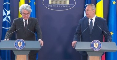 Nicolae Ciucă, întâlnire cu Thierry Breton, comisarul european pentru Piaţă Internă: Am discutat subiectul Schengen, care este foarte important nu doar pentru ţara noastră ci şi pentru întreg ansamblul de măsuri care se iau la nivelul UE - VIDEO