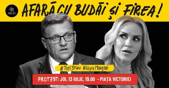Protest anunţat pentru joi seară, în Piaţa Victoriei din Bucureşti. Organizatorii cer demiterea Gabrielei Firea şi a lui Marius Budăi
