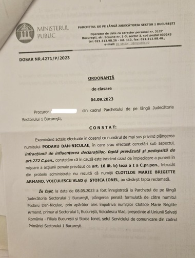Clotilde Armand: Parchetul de pe lângă Judecătoria Sectorului 1 clasează a zecea plângere depusă de PNL şi PSD împotriva mea/ PNL a ajuns mai rău decât PSD în materie de prostie şi hoţie