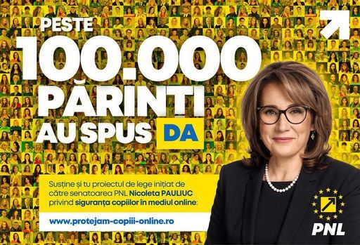 Nicoleta Pauliuc (PNL): 100.000 de persoane au semnat pentru iniţiativa legislativă prin care minorii sub 16 ani vor avea acces la platforme de tip social media doar în baza unui acord explicit exprimat de părinţi