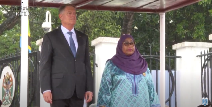 Preşedintele Klaus Iohannis este primit de preşedintele Tanzaniei Samia Suluhu Hassan - VIDEO, FOTO