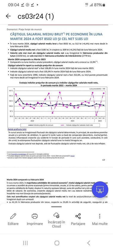 Ministrul Investiţiilor, Adrian Câciu: Salariul mediu net a depăşit 1.000 euro pe lună, ajungând la 1.043 euro în valoare nominală / Este momentul ca nivelul median al salariilor angajaţilor români să se ridice şi el iar mijlocul scalei salariale