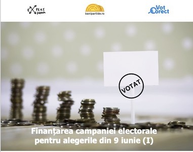 Raportul Expert Forum: Până pe 16 mai, partidele au cheltuit 11 milioane lei, pentru campania la alegerile europarlamentare şi peste 3,8 milioane lei pe campania pentru cele locale