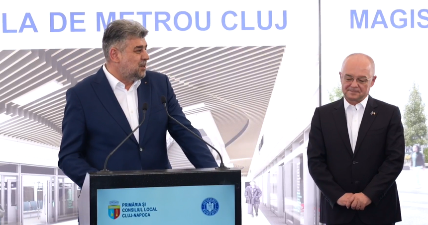 Ciolacu: Clujul şi-a luat cea mai mare porţie de dezvoltare, cu spitalul regional, cu aeroportul şi acum cu primul metrou din afara Bucureştiului / A meritat să ne injure toată lumea, să facem această coaliţie, România se dezvoltă cel mai mult