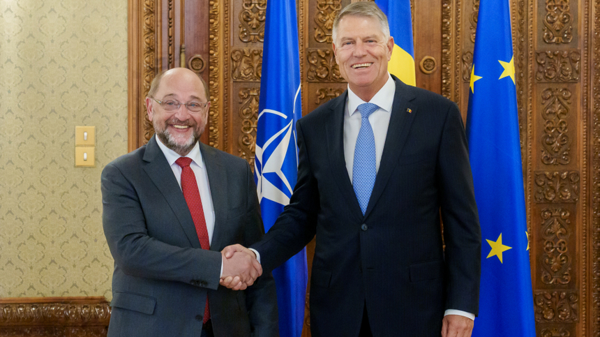Preşedintele Klaus Iohannis, discuţii cu Martin Schulz despre noua configuraţie politică a UE şi cu privire la situaţia geopolitică 