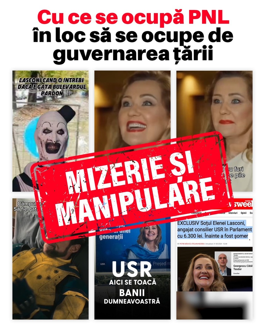 Ionuţ Moşteanu (USR): Ordinul pe unitate de la PNL: atacaţi-o pe Lasconi / USR face apel la PNL să înceteze campania de denigrare şi să se concentreze la problemele de la guvernare
