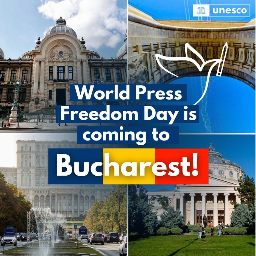 Guvern: România va găzdui la Bucureşti, în mai 2025, cea de-a 32-a ediţie a Conferinţei UNESCO dedicate Zilei Internaţionale a Libertăţii Presei şi ceremonia de decernare a Premiului Mondial Guillermo Cano