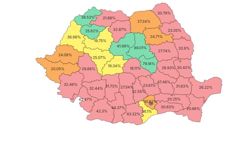 ALEGERI PARLAMENTARE 2024 – PSD conduce în mai mult de jumătate din ţară, după ce au fost centralizate 54% dintre procesele verbale / 15 judeţe se împart egal între PNL, AUR şi UDMR

