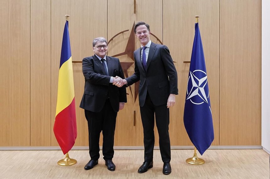 Ministrul de Externe Emil Hurezeanu, întrevedere cu Mark Rutte, Secretarul General al NATO. Discuţii despre acţiunile maligne ale Rusiei la adresa Aliaţilor şi a unor parteneri, precum şi impactul acestora asupra securităţii euroatlantice