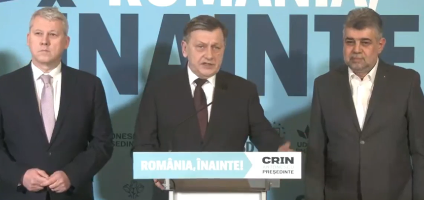 Crin Antonescu: Alegerile prezidenţiale care urmează sunt o mare alegere - România, înainte sau România, înapoi. Alianţa noastră sub acest slogan este o opţiune majoră a acestor formaţiuni politice, a alegătorilor noştri, pentru o Românie occidentală