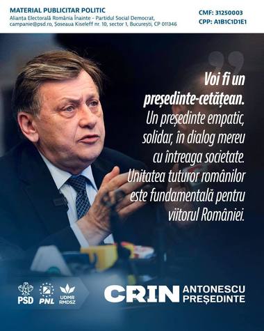 Debut de campanie electrorală – Crin Antonescu: Voi fi un preşedinte-cetăţean