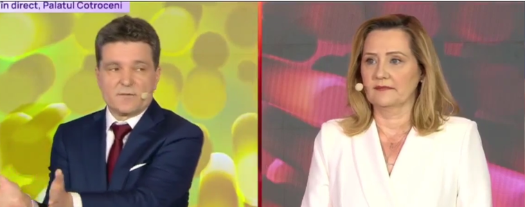 Dezbatere electorală - Crin Antonescu, către Elena Lasconi: De ce credeţi că Nicuşor Dan s-a năpustit asupra dvs şi a USR? Lasconi: Este ca în Luceafărul lui Eminescu, Nicuşor viclean copil de casă. A vrut să mă scoată din joc pentru că încurcam sistemul