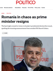 POLITICO - România intră în haos după demisia premierului
