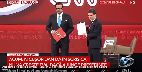 Nicuşor Dan a semnat o hârtie pe care a scris că, dacă va fi preşedinte, TVA nu va creşte în mandatul său