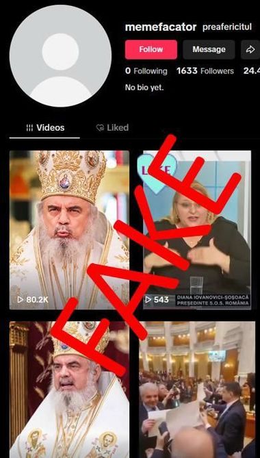 ALEGERI PREZIDENŢIALE 2025 - MAI anunţă identificarea şi raportarea unui cont de TikTok care difuzează conţinut manipulator de tip deepfake, pentru a discredita un candidat la alegerile prezidenţiale