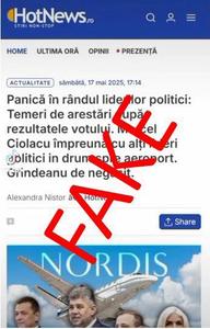 ALEGERI PREZIDENŢIALE 2025 - MAI avertizează privind informaţii false pe TikTok. Imaginile imită în mod fraudulos identitatea vizuală a unor site-uri de ştiri şi se afirmă în mod fals că liderii partidelor tradiţionale sunt arestaţi sau fug din ţară