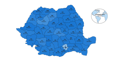 ALEGERI PREZIDENŢIALE 2025 – Multe dintre judeţele ţării au centralizat peste 90% dintre voturi / În Capitală şi în 16 judeţe conduce Nicuşor Dan / Unde conduce George Simion / Diferenţă de peste 600.000 de voruri între Dan şi Simion