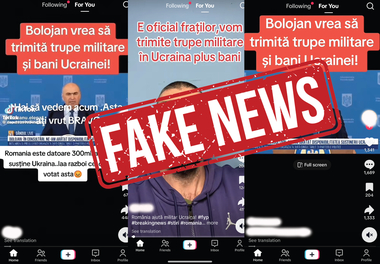 MApN: În platforma de comunicare digitală TikTok se amplifică o dezinformare referitoare la aşa-zise „dovezi” ale unei decizii luate la nivelul conducerii statului român de a trimite trupe în Ucraina