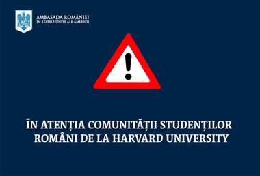 Ambasada României la Washington urmăreşte îndeaproape evoluţiile generate de decizia Administraţiei SUA de a revoca certificarea programului Harvard pentru studenţi internaţionali / Muraru: 34 de studenţi români, înscrişi la Harvard