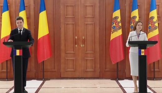 Maia Sandu l-a primit pe Nicuşor Dan: Mă bucur că în fruntea României avem un partener ferm, un om care respectă Republica Moldova şi ne este prieten / Mulţumim României pentru sprijinul oferit Ucrainei, pentru că apără nu doar Ucraina, ci şi Moldova