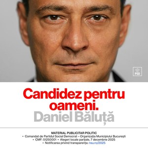 Daniel Băluţă, la începutul campaniei electrorale: Candidez pentru oameni

