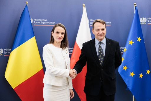 Oana Ţoiu, vizită oficială în Polonia/ Ea a discutat cu omologul său Radosław Sikorski despre evoluţiile din Orientul Mijlociu şi modalităţile de a proteja cetăţenii care vor să se repatrieze