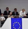 Mirabela Grădinaru, la Oneşti, la evenimentul dedicat Nadiei Comăneci / Partenera preşedintelui Nicuşor Dan i-a transmis legendarei sportive că este un exemplu extraordinar pentru copiii şi tinerii din România - FOTO