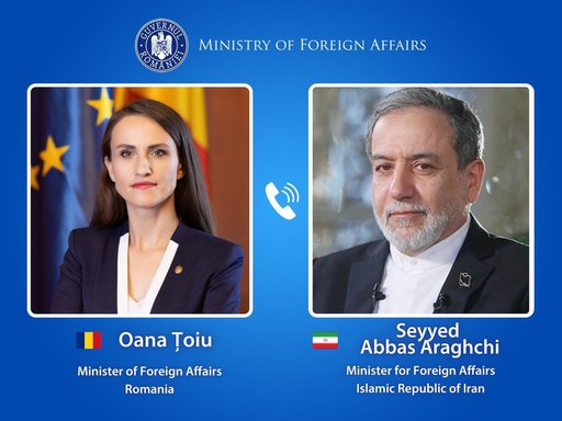 Ministrul interimar de Externe, Oana Ţoiu, convorbire cu omologul din Iran: Am subliniat necesitatea redeschiderii depline şi în condiţii de siguranţă a Strâmtorii Hormuz şi a restabilirii libertăţii de navigaţie