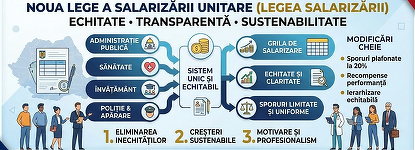 Proiectul legii salarizării a fost publicat de Ministerul Muncii: Varianta actuală a proiectului îndeplineşte condiţiile Jalonului 420 din PNRR şi are acordul Ministerului de Finanţe / A fost predat partidelor politice pentru analiză