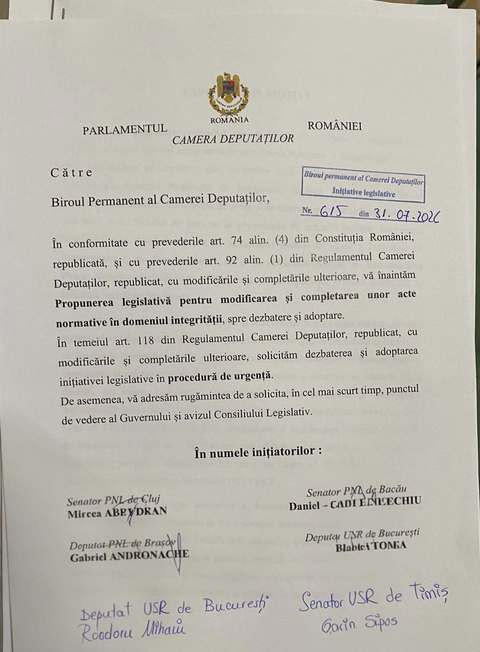 Legea ANI, redepusă la Parlament – Mircea Abrudean: Este un proiect pro-transparenţă şi care respectă Constituţia / Cerem PSD şi aliaţilor săi să nu introducă amendamente otrăvite, neconstituţionale

