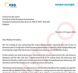 PPE şi Renew Europe cer Comisiei Europene să blocheze finanţarea prin PNRR pentru România din cauza „amendamentului Fritz”. Textul integral al scrisorii