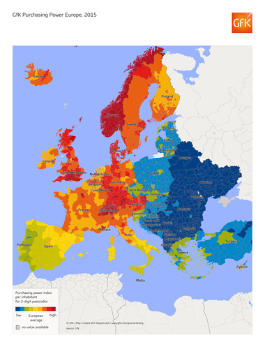 Gfk: În România, retailul creşte peste media europeană, puterea de cumpărare înregistrează un mic salt faţă de restul ţării în Bucureşti, Timiş şi Cluj